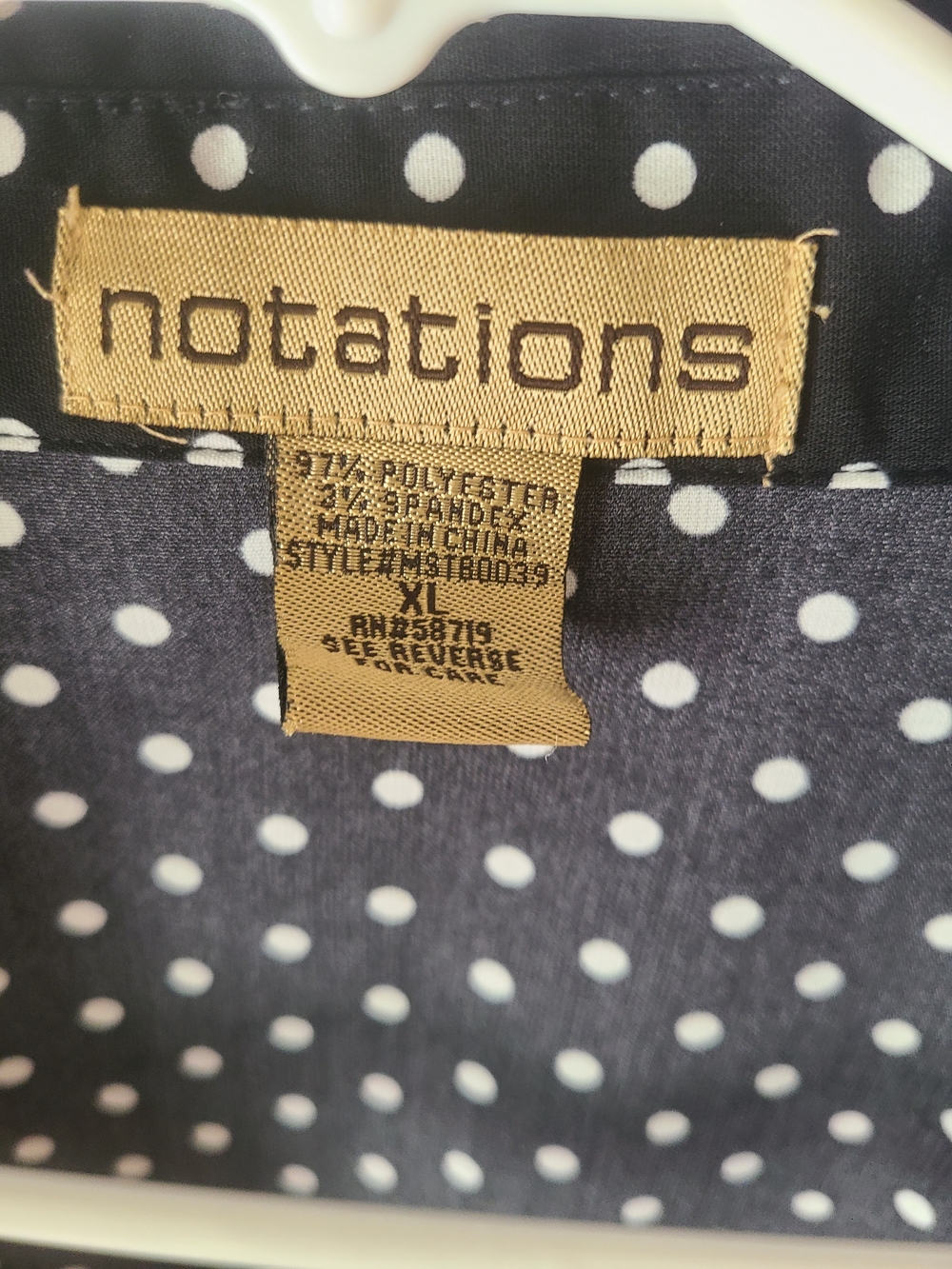 Notations Black and White Polka Dot Blouse